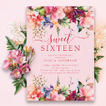 Confecção Petal Doce Dezesseis Convite<br><div class="desc">Estes convites apresentam um design floral impressionante que adiciona um toque de elegância e feminilidade a qualquer doce 16 celebrações. Nossos convites certamente impressionam seus convidados e dão o tom para um evento memorável. Quer você esteja planejando uma pequena reunião ou uma grande celebração, esses convites florais de dezesseis anos...</div>