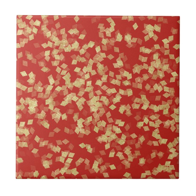 Confete Abstrato Dourado Vermelho   (Frente)