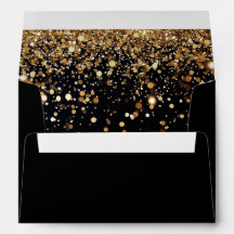 Confete Brilhante Dourado Preto Glam Moderno Festa