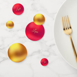 Confete de Mesa Dourado e Vermelho