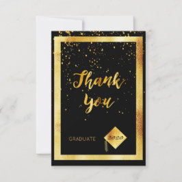 confete de ouro negro de graduação em cartões de a