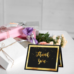 confete de ouro negro do casamento do cartões de