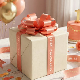 Confete Dourado de Coral Menina Primeiro Aniversár