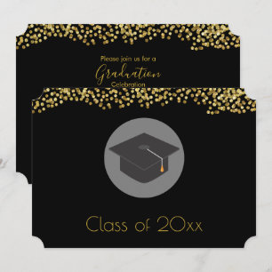 Confete Dourado Falso e Cartão de Formatura Turma