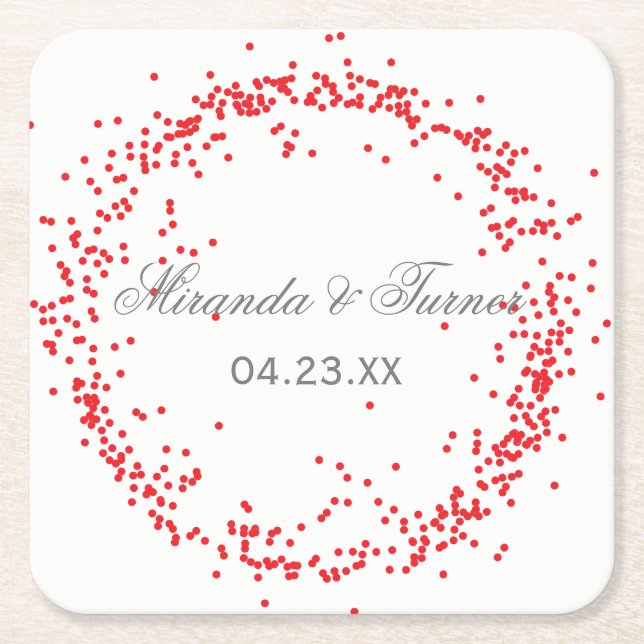 Confete Vermelho - Porta-copos Personalizado (Frente)