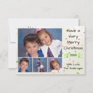 Confetes Coloridos 4/5 Fotos - Cartão de Natal 3x5