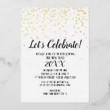 Confetes de Ano Novo Minimalista Moderno Dourado