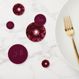 Confetes de Mesa Florais Vinho Borgonha Personaliz