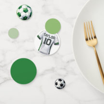 Confetes de Mesa Menino de Futebol Verde Jersey Es