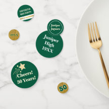 Confetes de Mesa para Reunião de Turma de 50 Anos