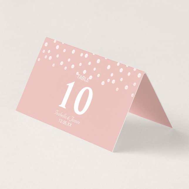 Confetes de Pérola em Casamento Dourado Rosa (Frente)