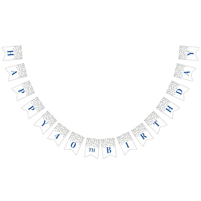 Confetes Dourados azuis da bandeira feliz do (Todos)