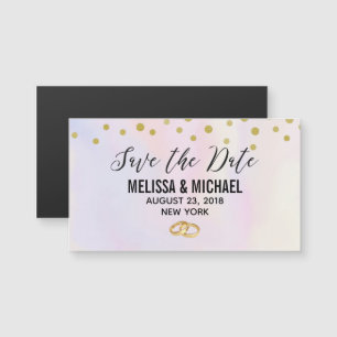 Confetes Dourados do falso no casamento roxo da