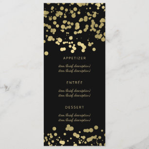 Confetes elegantes da folha Dourado do menu do