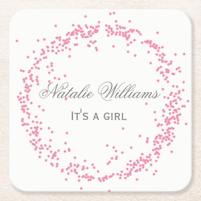 Confetes Rosa - Porta-copos Personalizado (Frente)