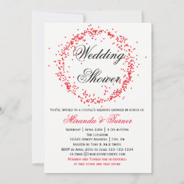 Confetes vermelhos - convite do chá de casamento