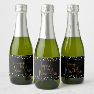 Confetti branco preto-e-Dourado feliz ano novo cl