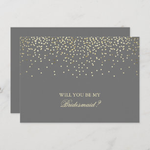 Confetti, Cinza Dourada, Convite para Casa de Brid