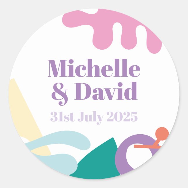 Confetti Collage - adesivo redondo clássico (Frente)