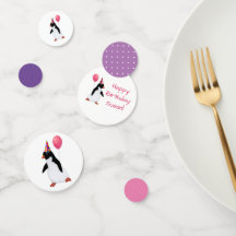 Confetti de Mesa Penguin de Nome Personalizado