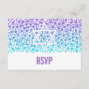Confetti Dots Purple Teal Bat Mitzvah RSVP