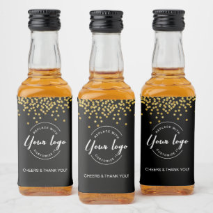 Confetti Dourada comercial Obrigado Logotipo perso