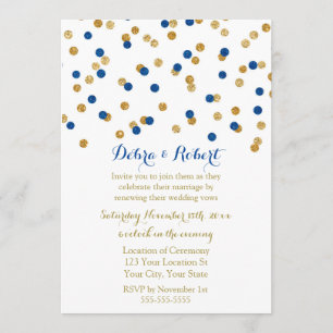 Confetti Dourado de marinho Azul Confetti Convite 