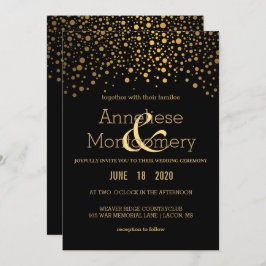 Confetti Dourado na moda e Convite para Casamento