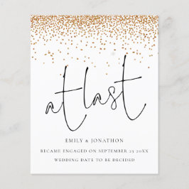 Confetti Dourado no orçamento no último Noivado