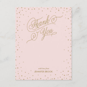 Confetti Dourado Stars cor-de-rosa Cartões de agr