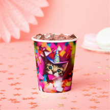 Confetti Eater Gatinho - Cups de Papel de Gato de 