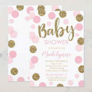 Confetti Girl, um convite Dourado para o Chá de f