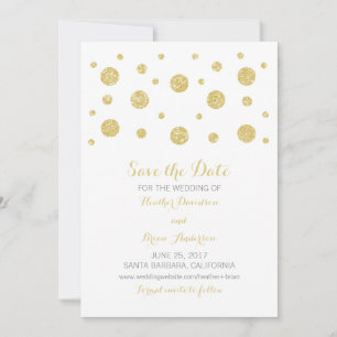 Confetti Glitter Dourado Salvar a Data Convite