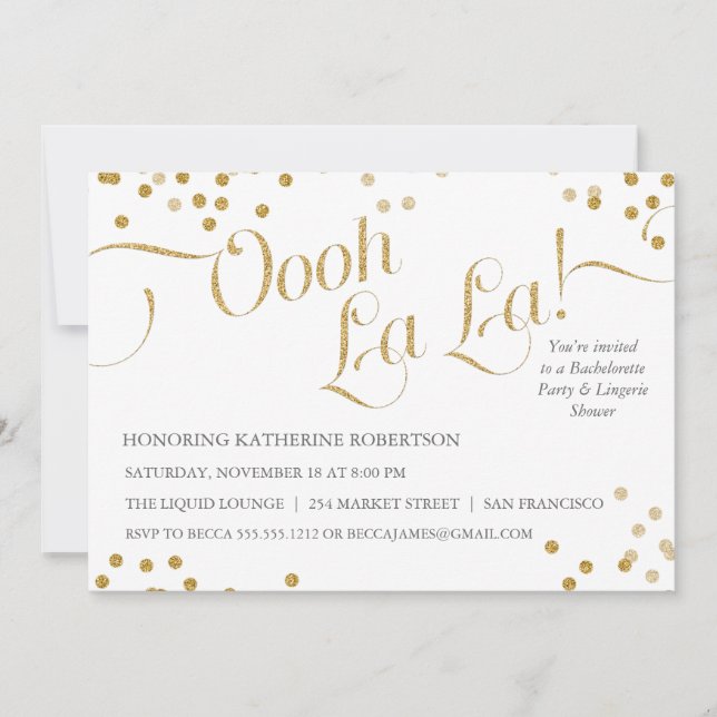 Confetti Oooh La Party - Convite (Frente)
