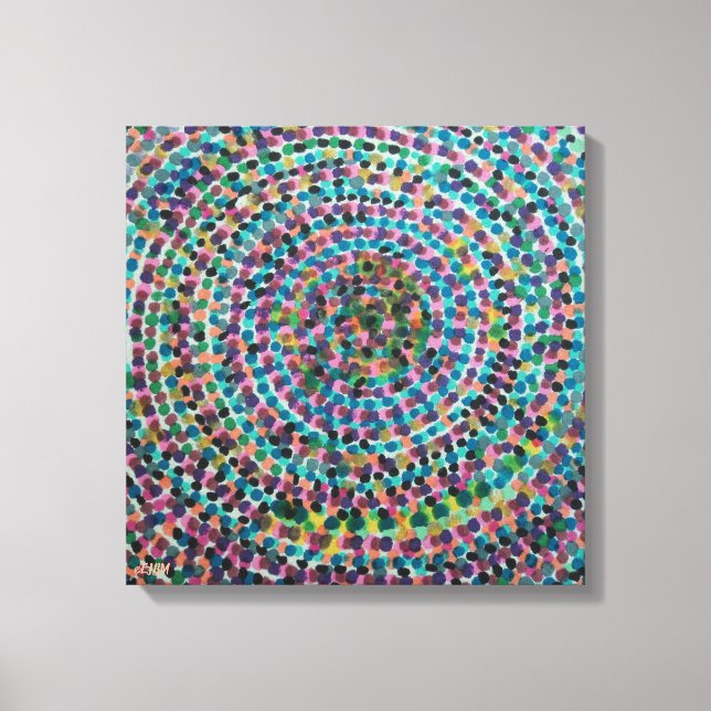 Confetti Spirals Stretched Canvas Print (Frente)