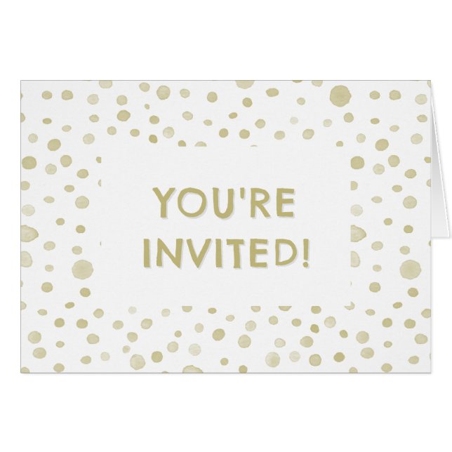 Confetti Watercolor Dots Birthday Confetti Convite (Frente horizontal)