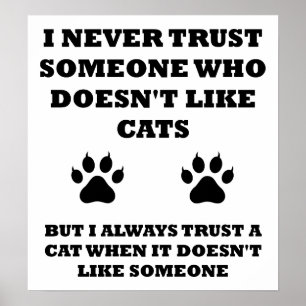 Confiança em Gatos Engraçado Poster