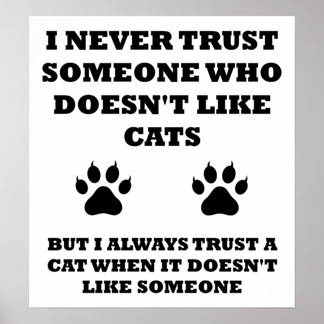 Confiança em Gatos Engraçado Poster (Frente)