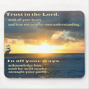 Confiança no Lord proverbs 3:5-6 Mousepad