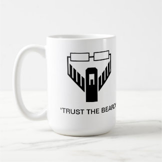 "Confie caneca do logotipo da barba"