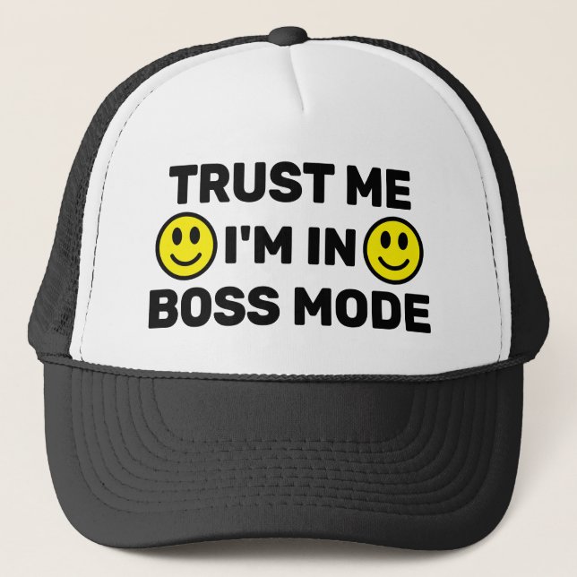 Confie em Mim - Estou no Modo Chefe™ Boné de Camin (Frente)