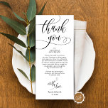 Configuração de Local jantado Obrigado, Cartão de<br><div class="desc">Este é o roteiro Moderno, em esquema preto e branco, Place Setting Obrigado Cards, a ser usado no almoço de casamento, almoço e/ ou celebração de janto. Compartilhe o amor e mostre seu apreço aos seus convidados, quando eles sentarem em seu assento e lerem esse obrigado encantador personalizado que você...</div>