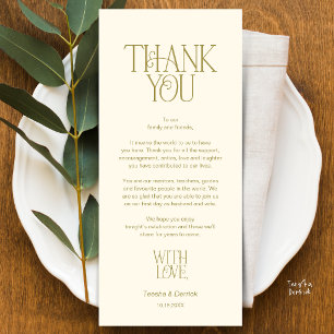 Configuração de Mesa de Casamento Obrigado Cartão