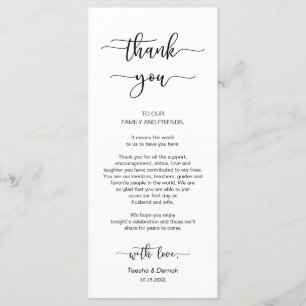 Configuração do local de recepção Obrigado, Cartão