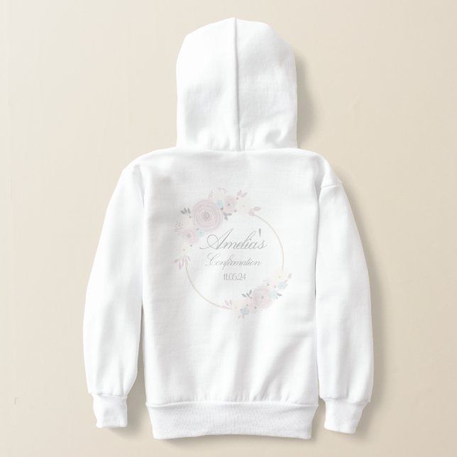 Confirmação da Menina Pullover Hoodie (Postura das costas)