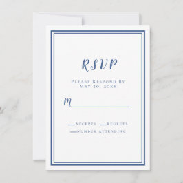 Confirmação de Casamento Azul Branco Simples Moder