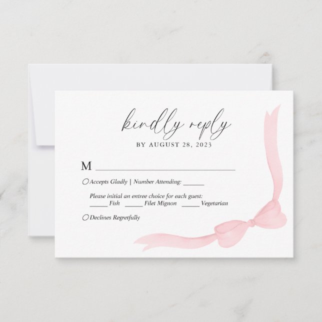 Confirmação de Casamento com Arco Rosa Bege Menu (Frente)