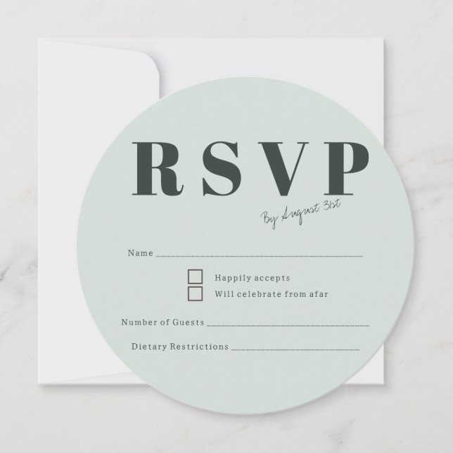 Confirmação de Casamento Elegante com Névoa de Euc (Frente)