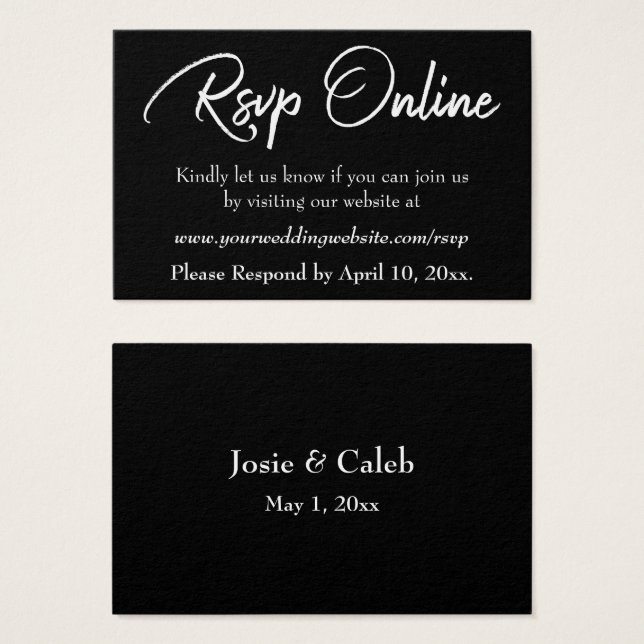 Confirmação de Casamento Online Inserir Rascunho B (Frente & Verso)