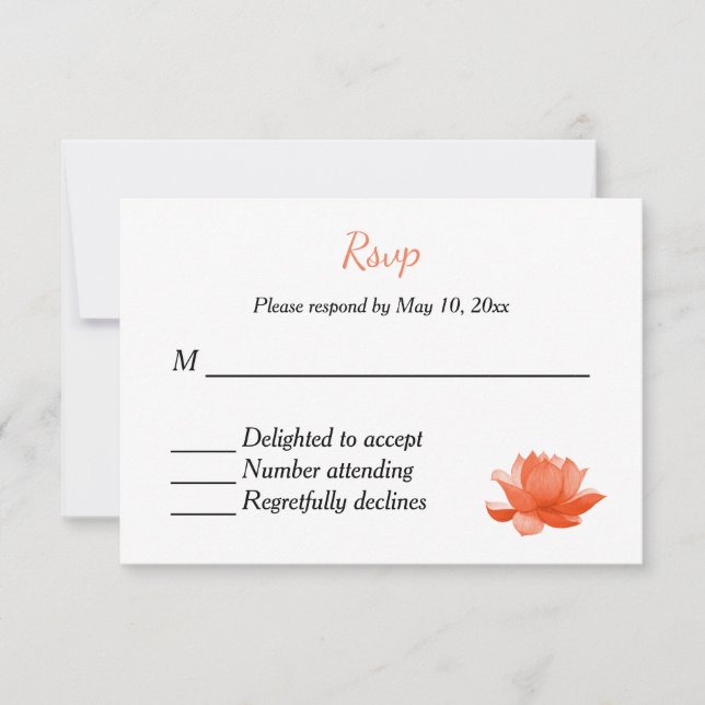 Confirmação de Convite para Casamento Hindu Indian (Frente)